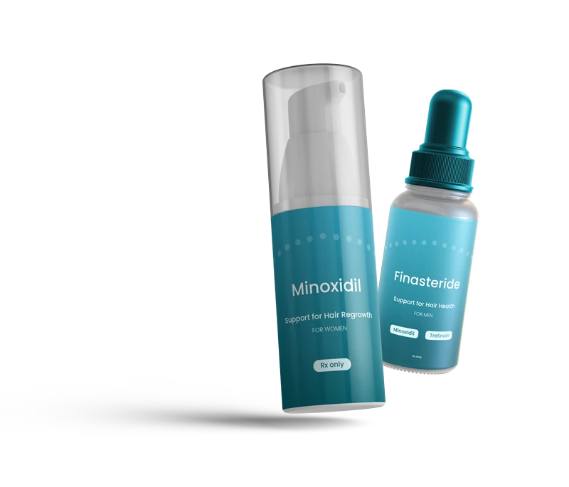 Topical minoxidil and finasteride hair restoration treatments